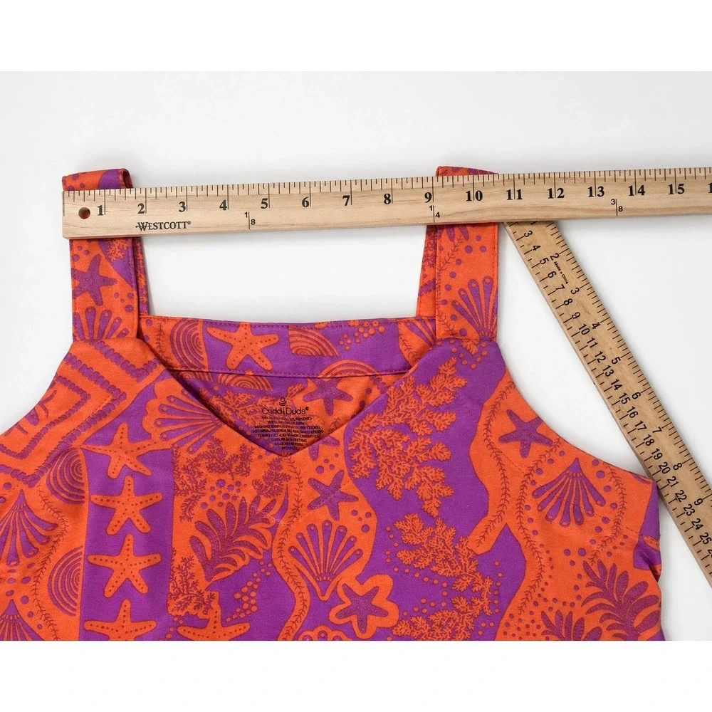 Cuddl Duds 2 Piece Coastal Print Peplum Tank Top Shorts Set Size Small
